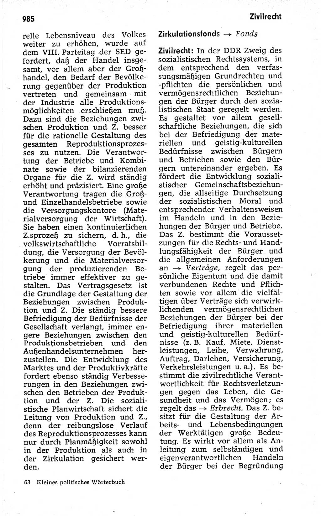 Kleines politisches Wörterbuch [Deutsche Demokratische Republik (DDR)] 1973, Seite 985 (Kl. pol. Wb. DDR 1973, S. 985)