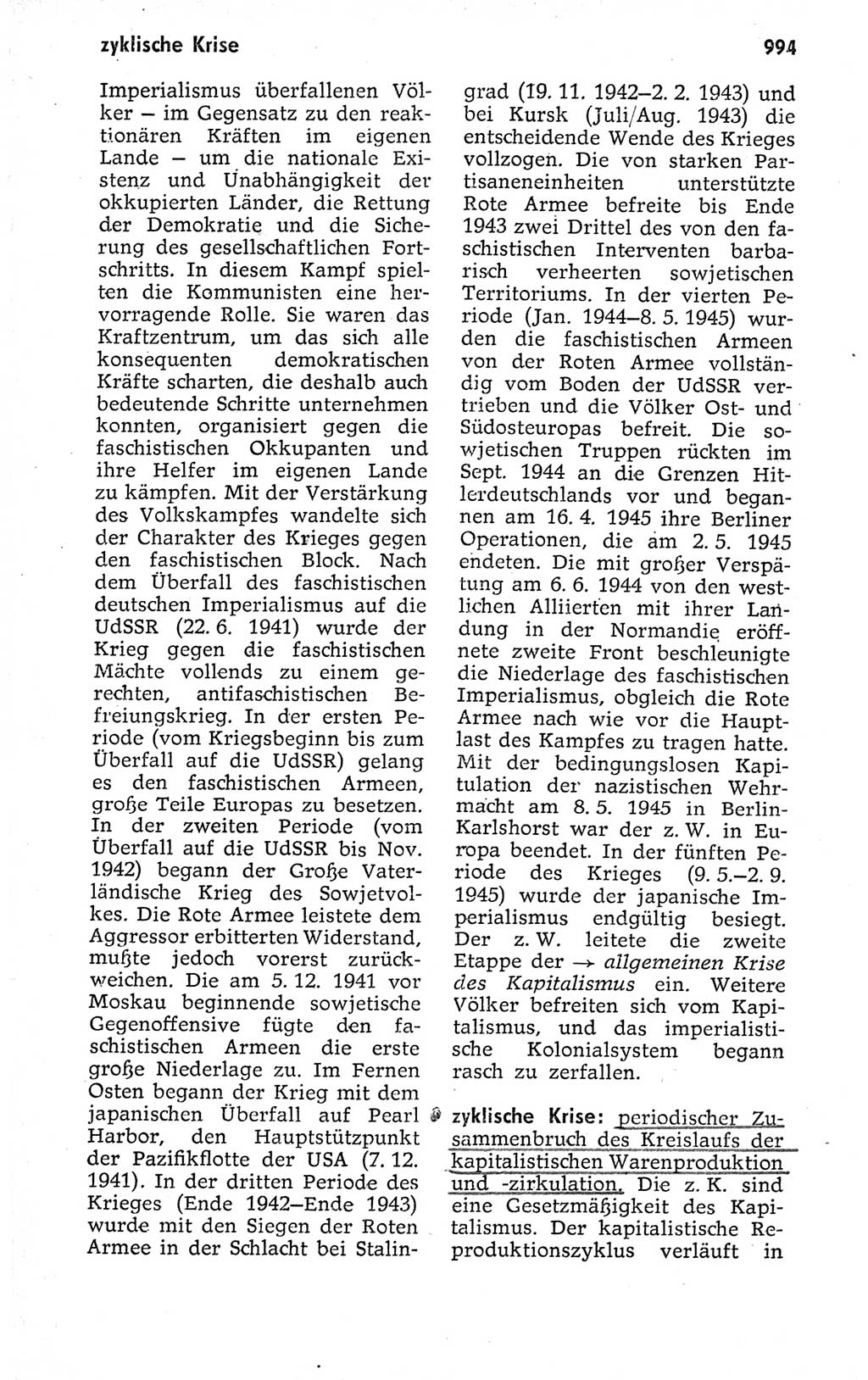 Kleines politisches Wörterbuch [Deutsche Demokratische Republik (DDR)] 1973, Seite 994 (Kl. pol. Wb. DDR 1973, S. 994)