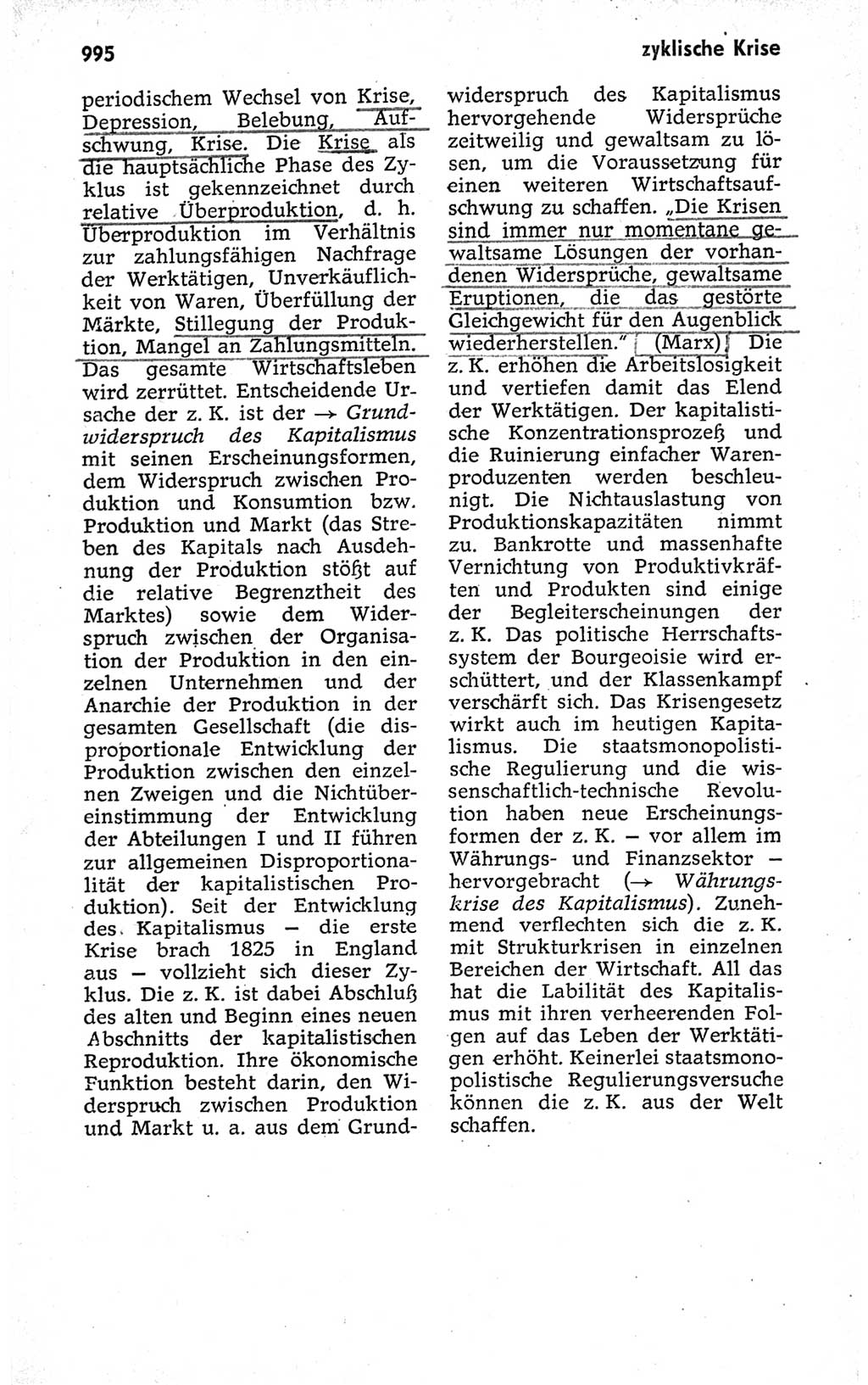 Kleines politisches Wörterbuch [Deutsche Demokratische Republik (DDR)] 1973, Seite 995 (Kl. pol. Wb. DDR 1973, S. 995)