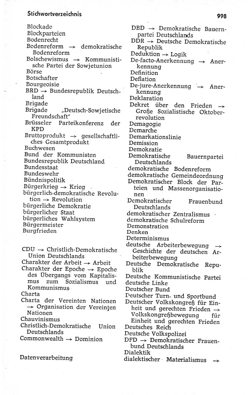 Kleines politisches Wörterbuch [Deutsche Demokratische Republik (DDR)] 1973, Seite 998 (Kl. pol. Wb. DDR 1973, S. 998)