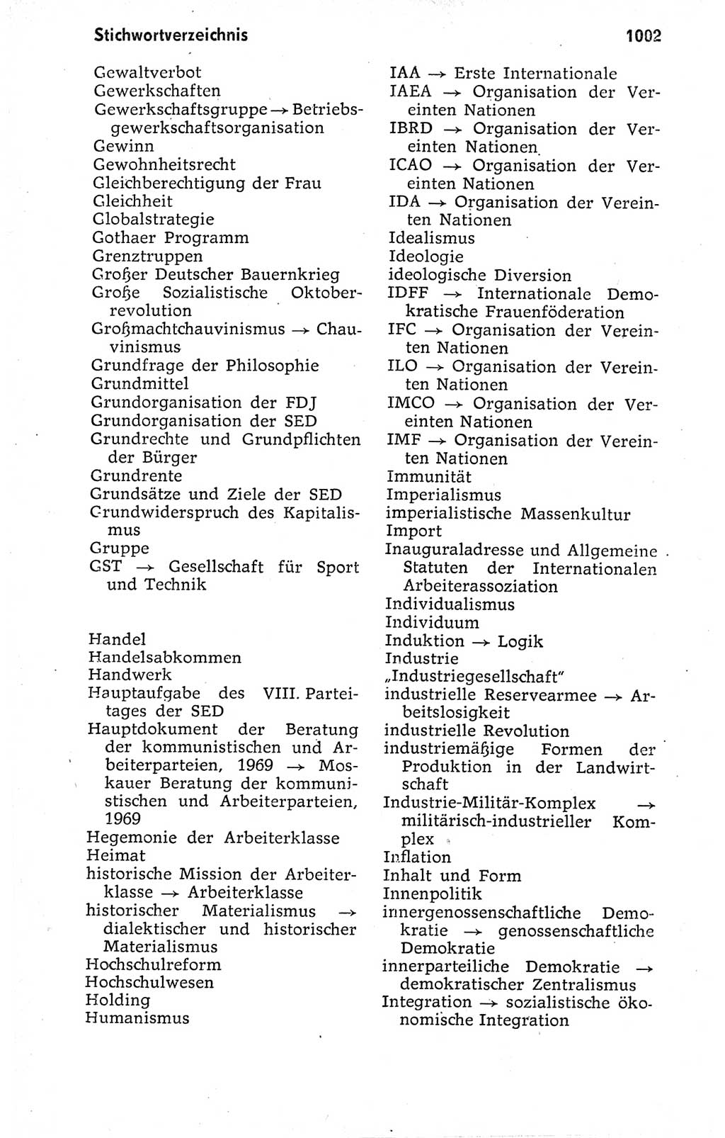 Kleines politisches Wörterbuch [Deutsche Demokratische Republik (DDR)] 1973, Seite 1002 (Kl. pol. Wb. DDR 1973, S. 1002)