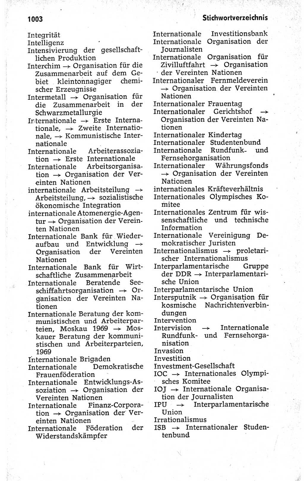 Kleines politisches Wörterbuch [Deutsche Demokratische Republik (DDR)] 1973, Seite 1003 (Kl. pol. Wb. DDR 1973, S. 1003)