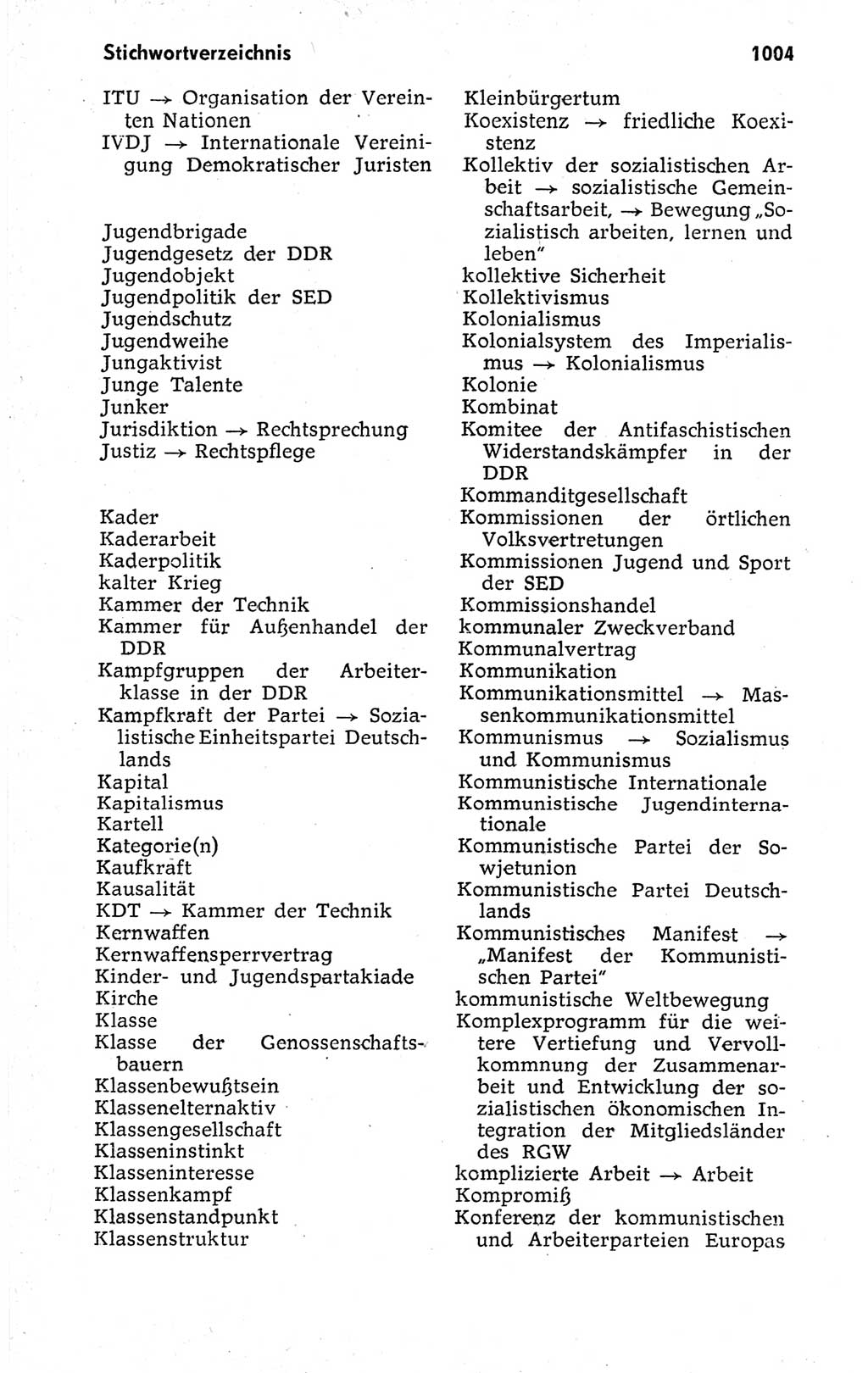 Kleines politisches Wörterbuch [Deutsche Demokratische Republik (DDR)] 1973, Seite 1004 (Kl. pol. Wb. DDR 1973, S. 1004)