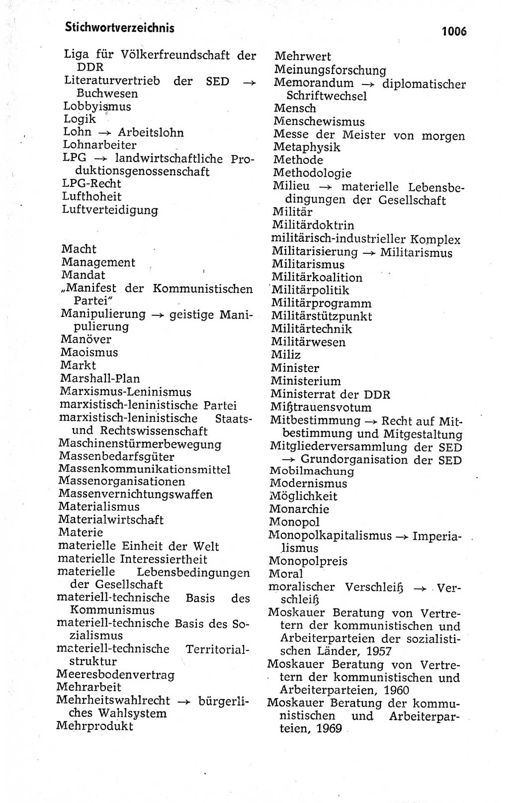 Kleines politisches Wörterbuch [Deutsche Demokratische Republik (DDR)] 1973, Seite 1006 (Kl. pol. Wb. DDR 1973, S. 1006)