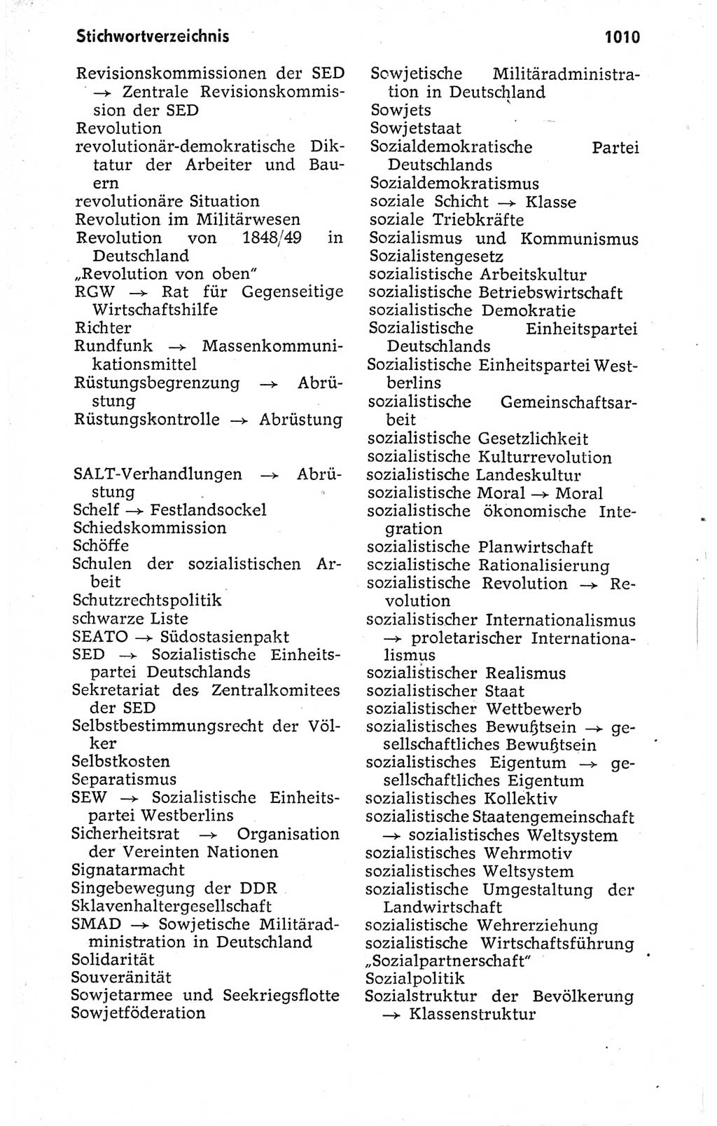 Kleines politisches Wörterbuch [Deutsche Demokratische Republik (DDR)] 1973, Seite 1010 (Kl. pol. Wb. DDR 1973, S. 1010)