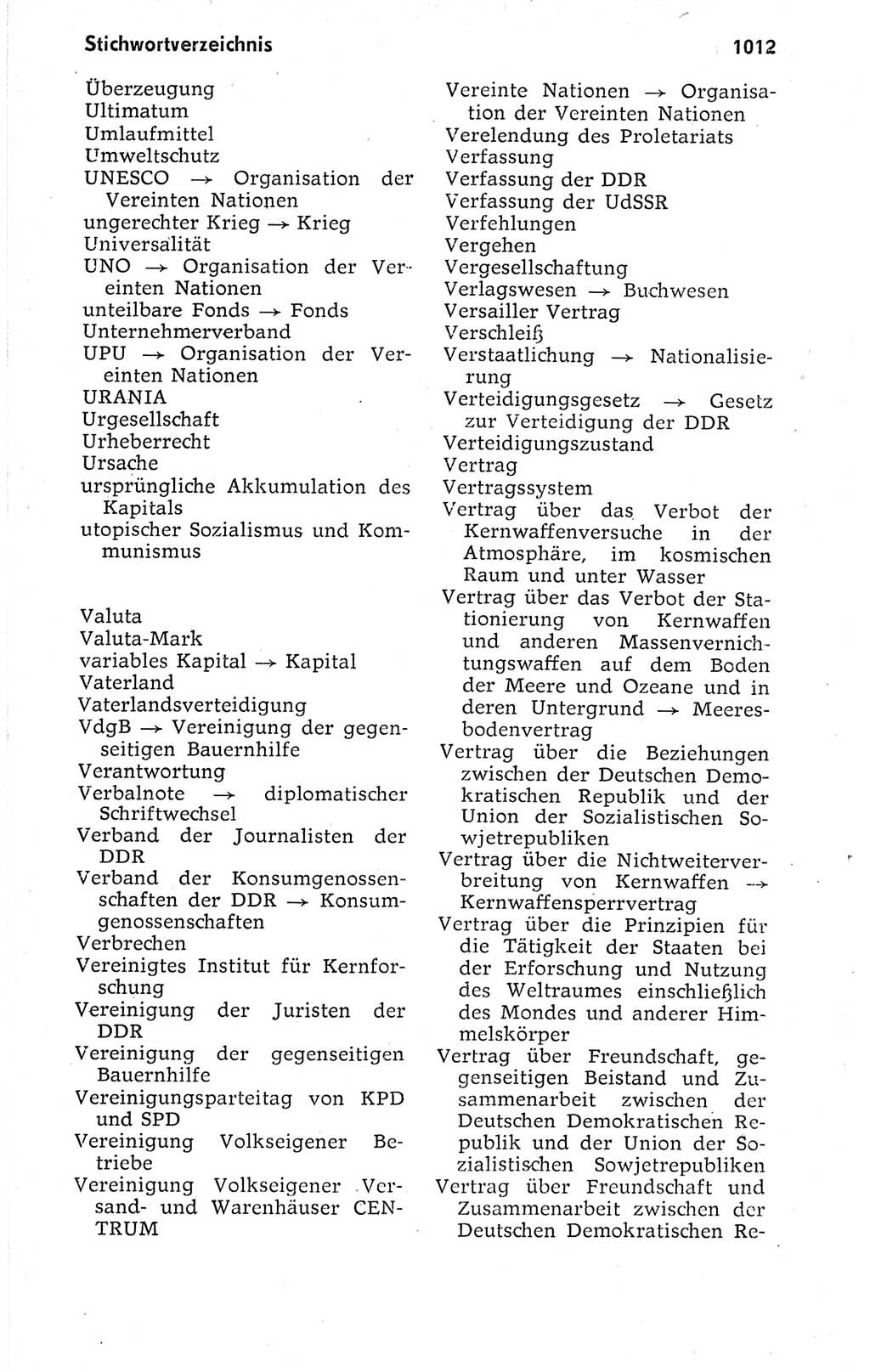 Kleines politisches Wörterbuch [Deutsche Demokratische Republik (DDR)] 1973, Seite 1012 (Kl. pol. Wb. DDR 1973, S. 1012)