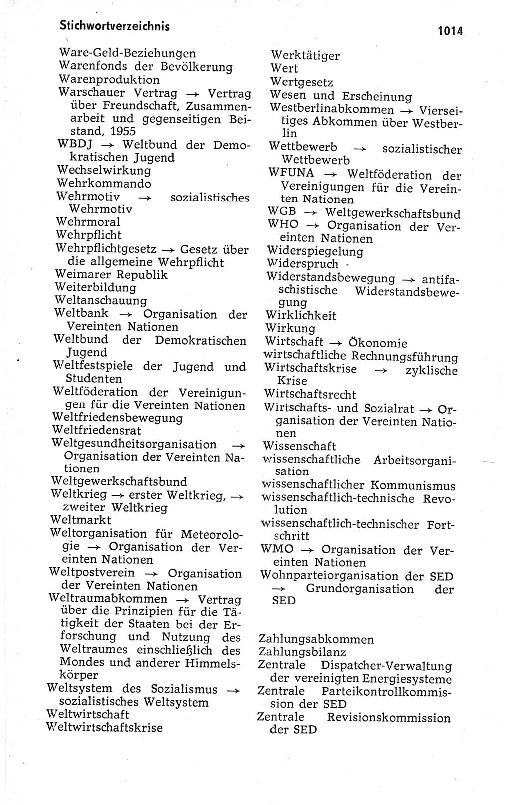 Kleines politisches Wörterbuch [Deutsche Demokratische Republik (DDR)] 1973, Seite 1014 (Kl. pol. Wb. DDR 1973, S. 1014)