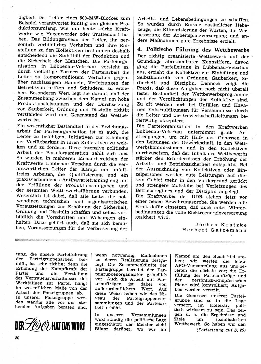 Neuer Weg (NW), Organ des Zentralkomitees (ZK) der SED (Sozialistische Einheitspartei Deutschlands) für Fragen des Parteilebens, 28. Jahrgang [Deutsche Demokratische Republik (DDR)] 1973, Seite 20 (NW ZK SED DDR 1973, S. 20)
