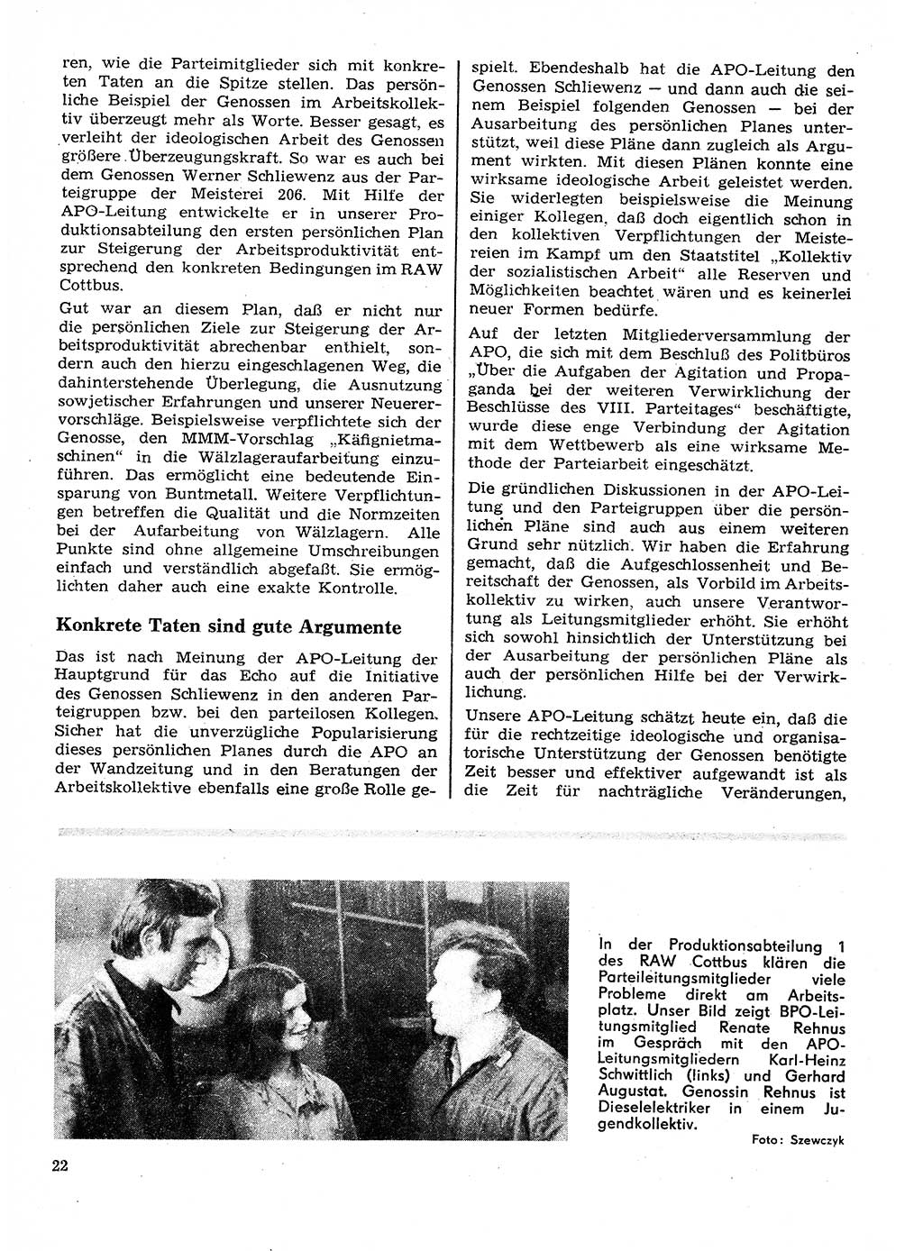 Neuer Weg (NW), Organ des Zentralkomitees (ZK) der SED (Sozialistische Einheitspartei Deutschlands) für Fragen des Parteilebens, 28. Jahrgang [Deutsche Demokratische Republik (DDR)] 1973, Seite 22 (NW ZK SED DDR 1973, S. 22)