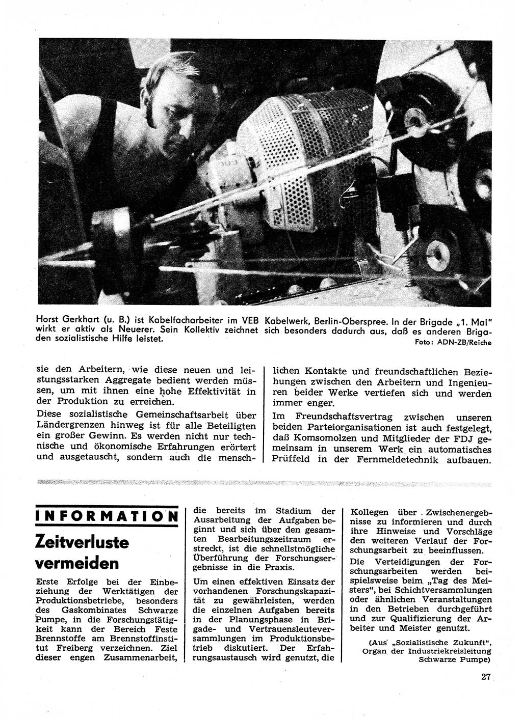 Neuer Weg (NW), Organ des Zentralkomitees (ZK) der SED (Sozialistische Einheitspartei Deutschlands) für Fragen des Parteilebens, 28. Jahrgang [Deutsche Demokratische Republik (DDR)] 1973, Seite 27 (NW ZK SED DDR 1973, S. 27)