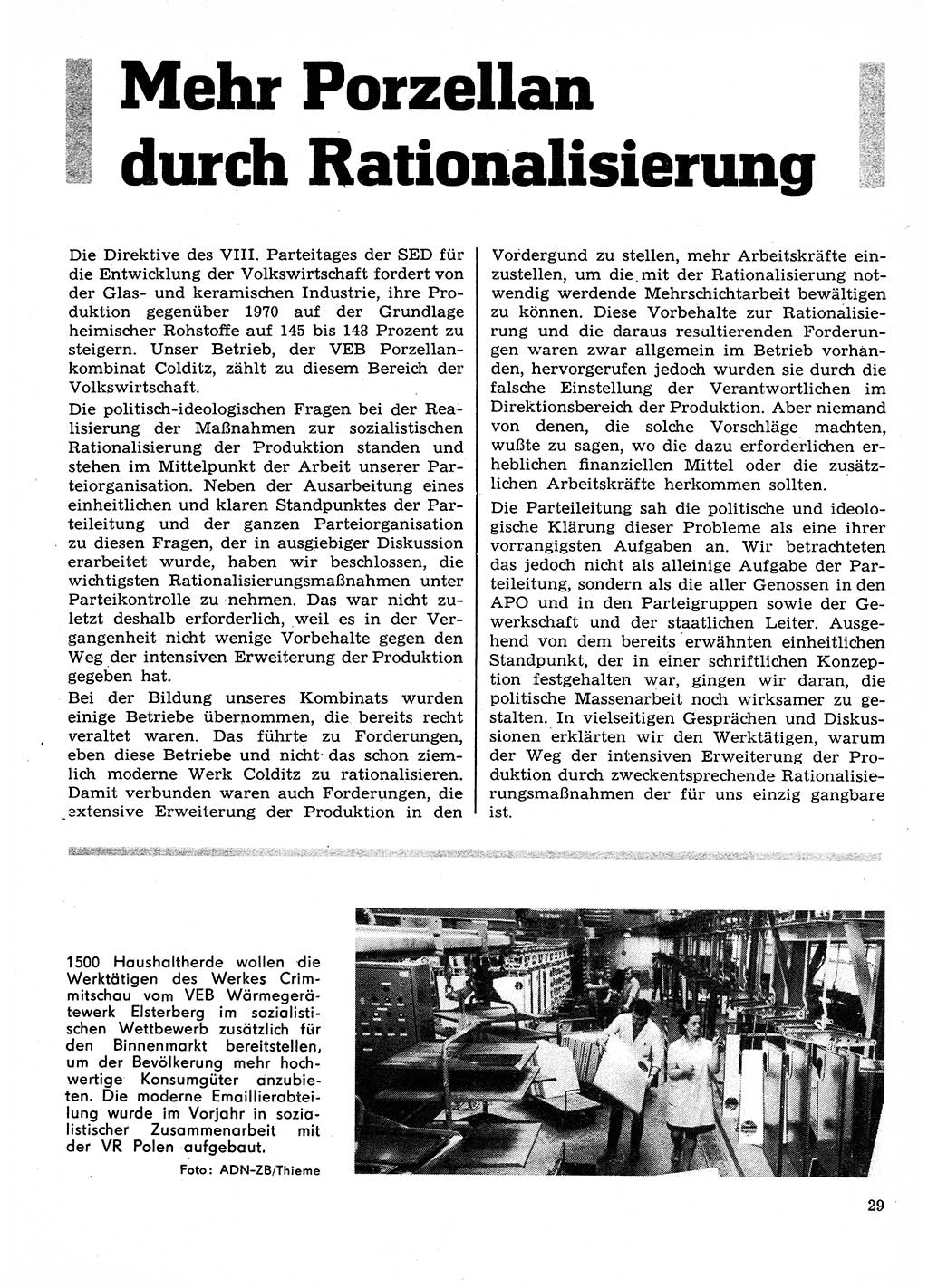 Neuer Weg (NW), Organ des Zentralkomitees (ZK) der SED (Sozialistische Einheitspartei Deutschlands) für Fragen des Parteilebens, 28. Jahrgang [Deutsche Demokratische Republik (DDR)] 1973, Seite 29 (NW ZK SED DDR 1973, S. 29)