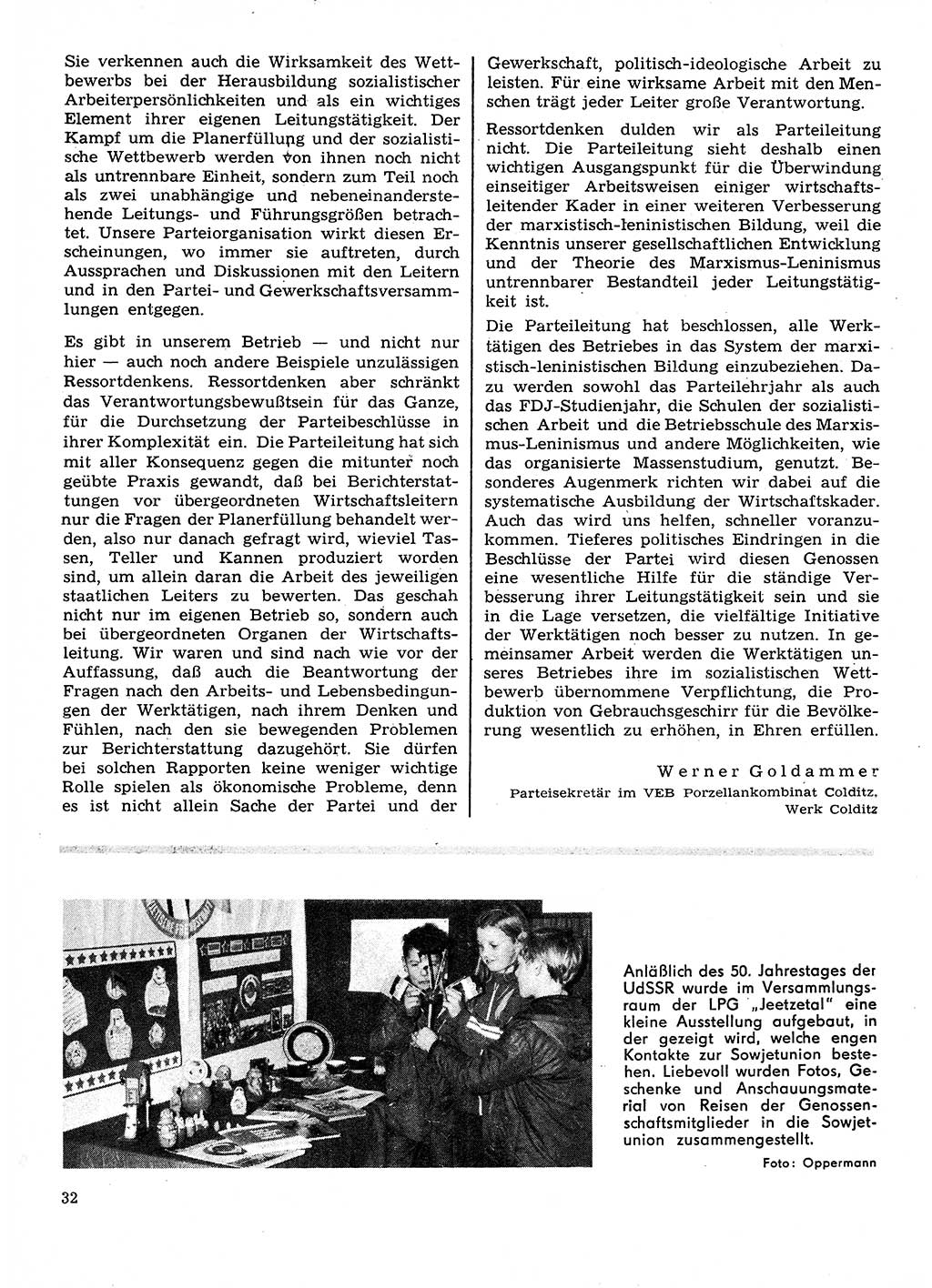Neuer Weg (NW), Organ des Zentralkomitees (ZK) der SED (Sozialistische Einheitspartei Deutschlands) für Fragen des Parteilebens, 28. Jahrgang [Deutsche Demokratische Republik (DDR)] 1973, Seite 32 (NW ZK SED DDR 1973, S. 32)