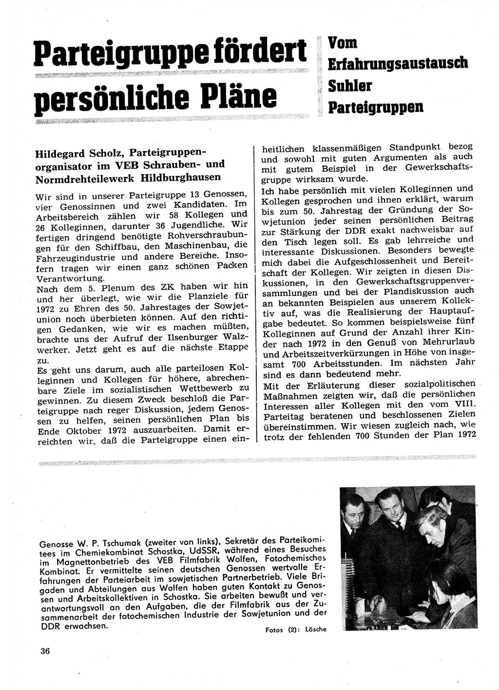 Neuer Weg (NW), Organ des Zentralkomitees (ZK) der SED (Sozialistische Einheitspartei Deutschlands) für Fragen des Parteilebens, 28. Jahrgang [Deutsche Demokratische Republik (DDR)] 1973, Seite 36 (NW ZK SED DDR 1973, S. 36)