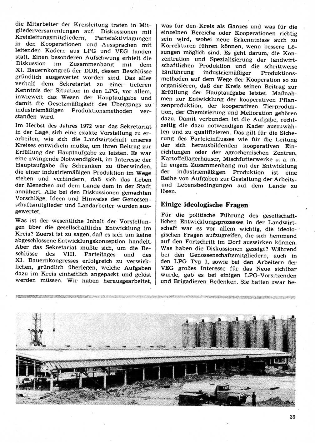 Neuer Weg (NW), Organ des Zentralkomitees (ZK) der SED (Sozialistische Einheitspartei Deutschlands) für Fragen des Parteilebens, 28. Jahrgang [Deutsche Demokratische Republik (DDR)] 1973, Seite 39 (NW ZK SED DDR 1973, S. 39)