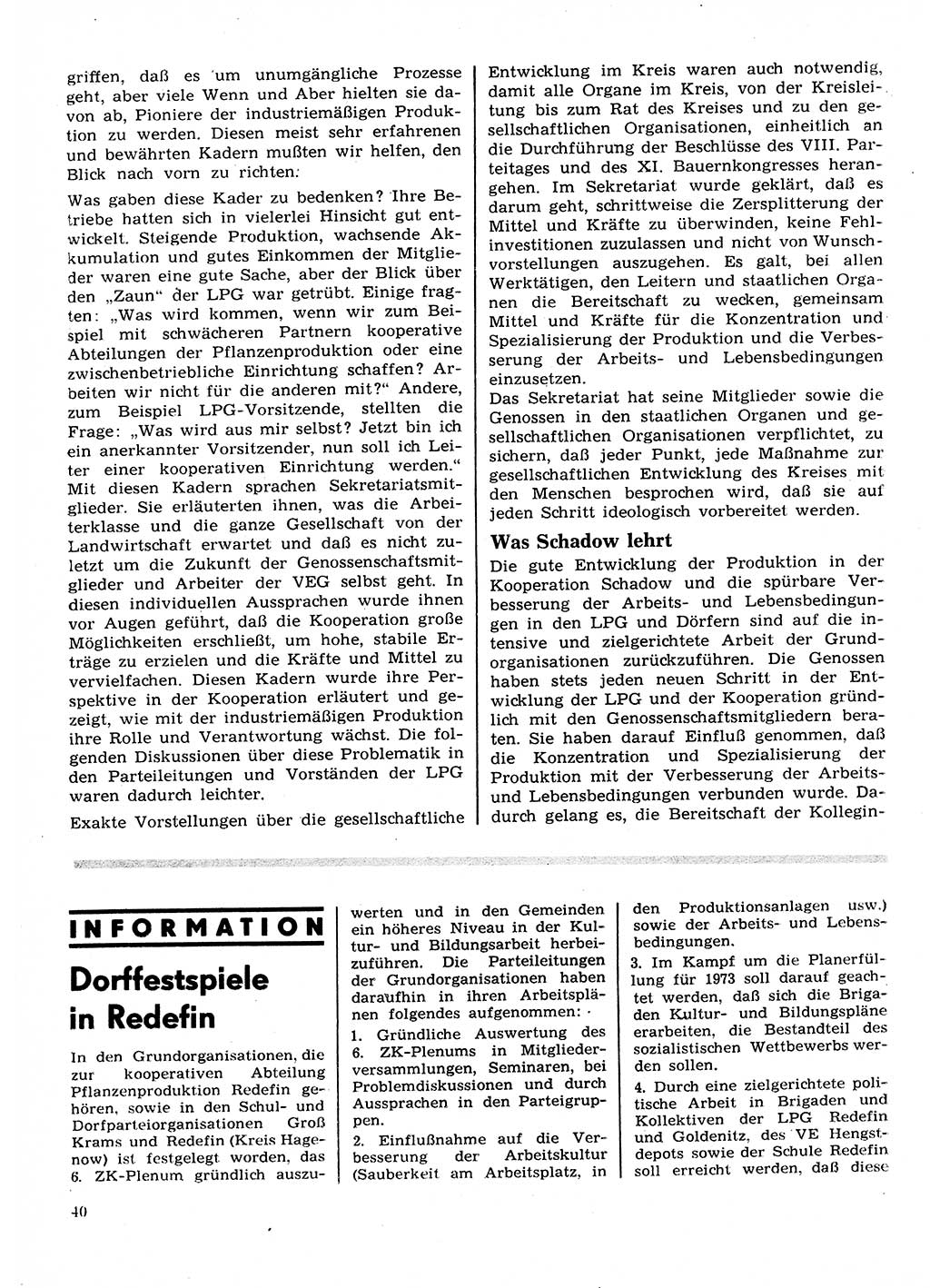 Neuer Weg (NW), Organ des Zentralkomitees (ZK) der SED (Sozialistische Einheitspartei Deutschlands) für Fragen des Parteilebens, 28. Jahrgang [Deutsche Demokratische Republik (DDR)] 1973, Seite 40 (NW ZK SED DDR 1973, S. 40)