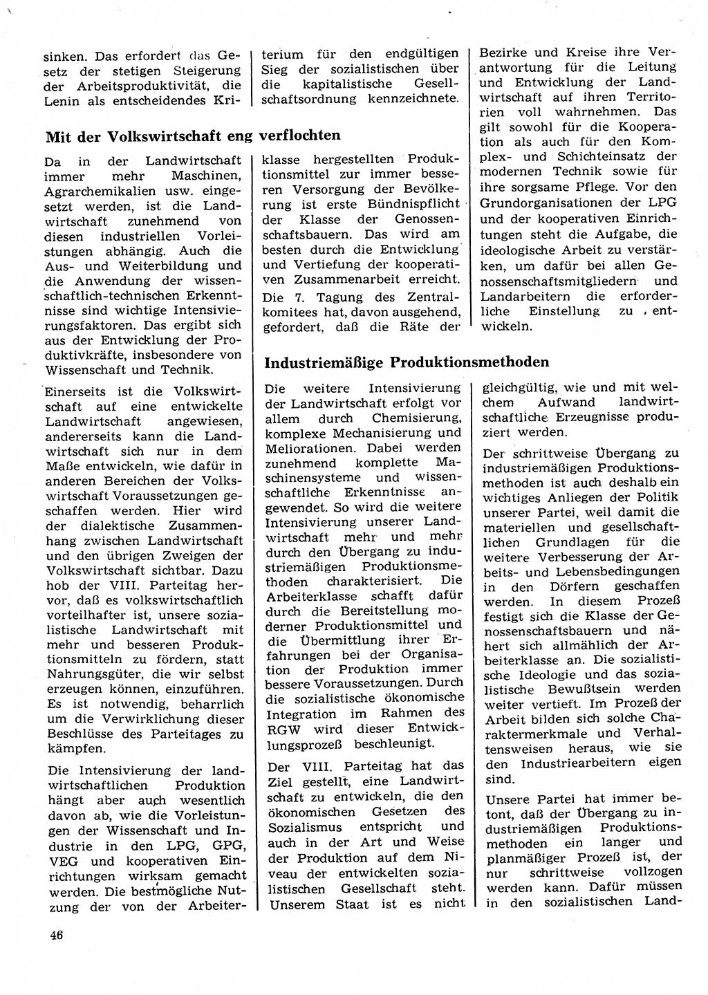 Neuer Weg (NW), Organ des Zentralkomitees (ZK) der SED (Sozialistische Einheitspartei Deutschlands) für Fragen des Parteilebens, 28. Jahrgang [Deutsche Demokratische Republik (DDR)] 1973, Seite 46 (NW ZK SED DDR 1973, S. 46)