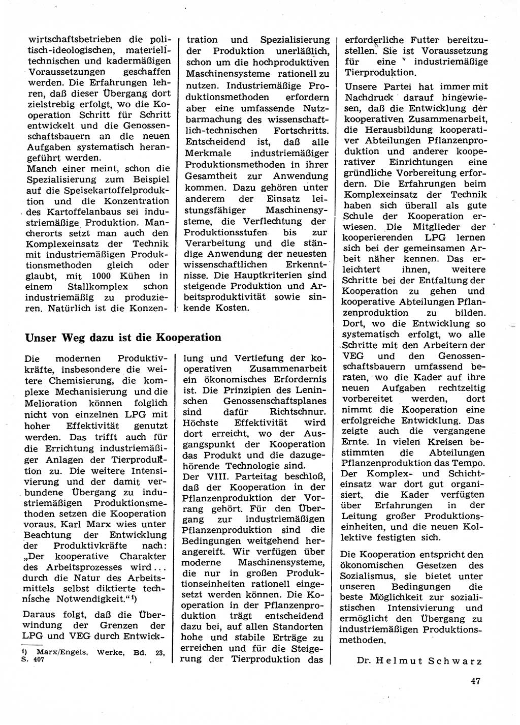Neuer Weg (NW), Organ des Zentralkomitees (ZK) der SED (Sozialistische Einheitspartei Deutschlands) für Fragen des Parteilebens, 28. Jahrgang [Deutsche Demokratische Republik (DDR)] 1973, Seite 47 (NW ZK SED DDR 1973, S. 47)