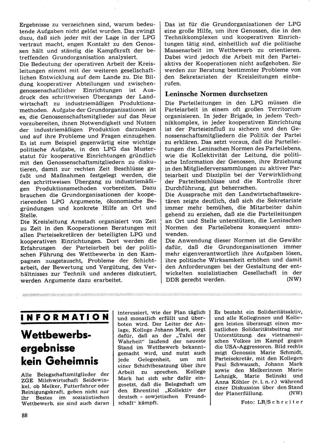 Neuer Weg (NW), Organ des Zentralkomitees (ZK) der SED (Sozialistische Einheitspartei Deutschlands) für Fragen des Parteilebens, 28. Jahrgang [Deutsche Demokratische Republik (DDR)] 1973, Seite 88 (NW ZK SED DDR 1973, S. 88)
