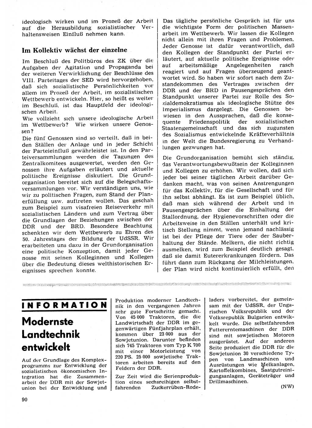 Neuer Weg (NW), Organ des Zentralkomitees (ZK) der SED (Sozialistische Einheitspartei Deutschlands) für Fragen des Parteilebens, 28. Jahrgang [Deutsche Demokratische Republik (DDR)] 1973, Seite 90 (NW ZK SED DDR 1973, S. 90)