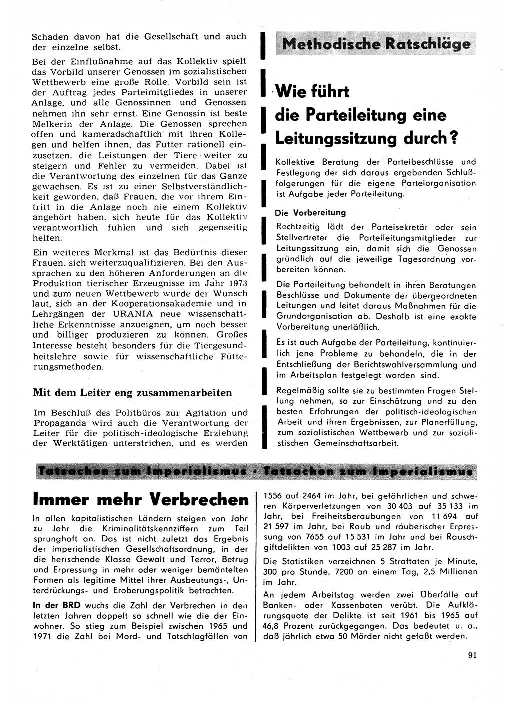 Neuer Weg (NW), Organ des Zentralkomitees (ZK) der SED (Sozialistische Einheitspartei Deutschlands) für Fragen des Parteilebens, 28. Jahrgang [Deutsche Demokratische Republik (DDR)] 1973, Seite 91 (NW ZK SED DDR 1973, S. 91)