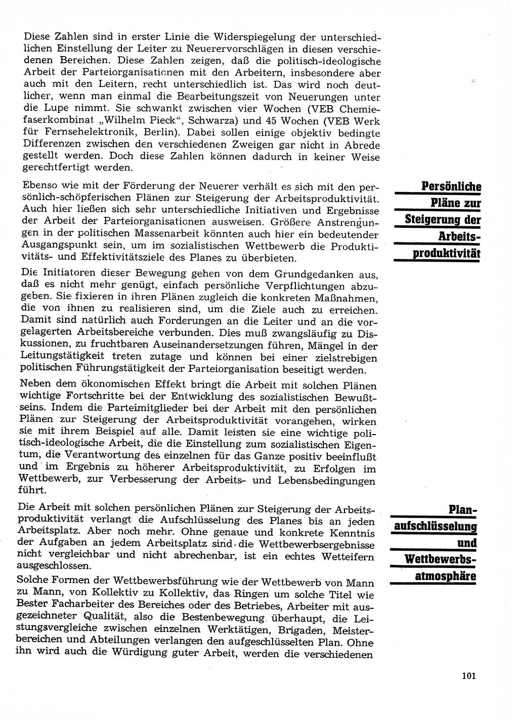 Neuer Weg (NW), Organ des Zentralkomitees (ZK) der SED (Sozialistische Einheitspartei Deutschlands) für Fragen des Parteilebens, 28. Jahrgang [Deutsche Demokratische Republik (DDR)] 1973, Seite 101 (NW ZK SED DDR 1973, S. 101)