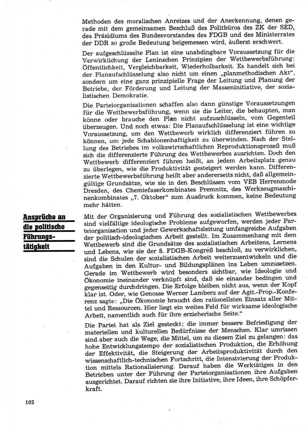 Neuer Weg (NW), Organ des Zentralkomitees (ZK) der SED (Sozialistische Einheitspartei Deutschlands) für Fragen des Parteilebens, 28. Jahrgang [Deutsche Demokratische Republik (DDR)] 1973, Seite 102 (NW ZK SED DDR 1973, S. 102)