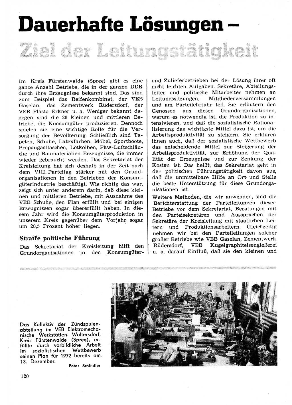 Neuer Weg (NW), Organ des Zentralkomitees (ZK) der SED (Sozialistische Einheitspartei Deutschlands) für Fragen des Parteilebens, 28. Jahrgang [Deutsche Demokratische Republik (DDR)] 1973, Seite 120 (NW ZK SED DDR 1973, S. 120)