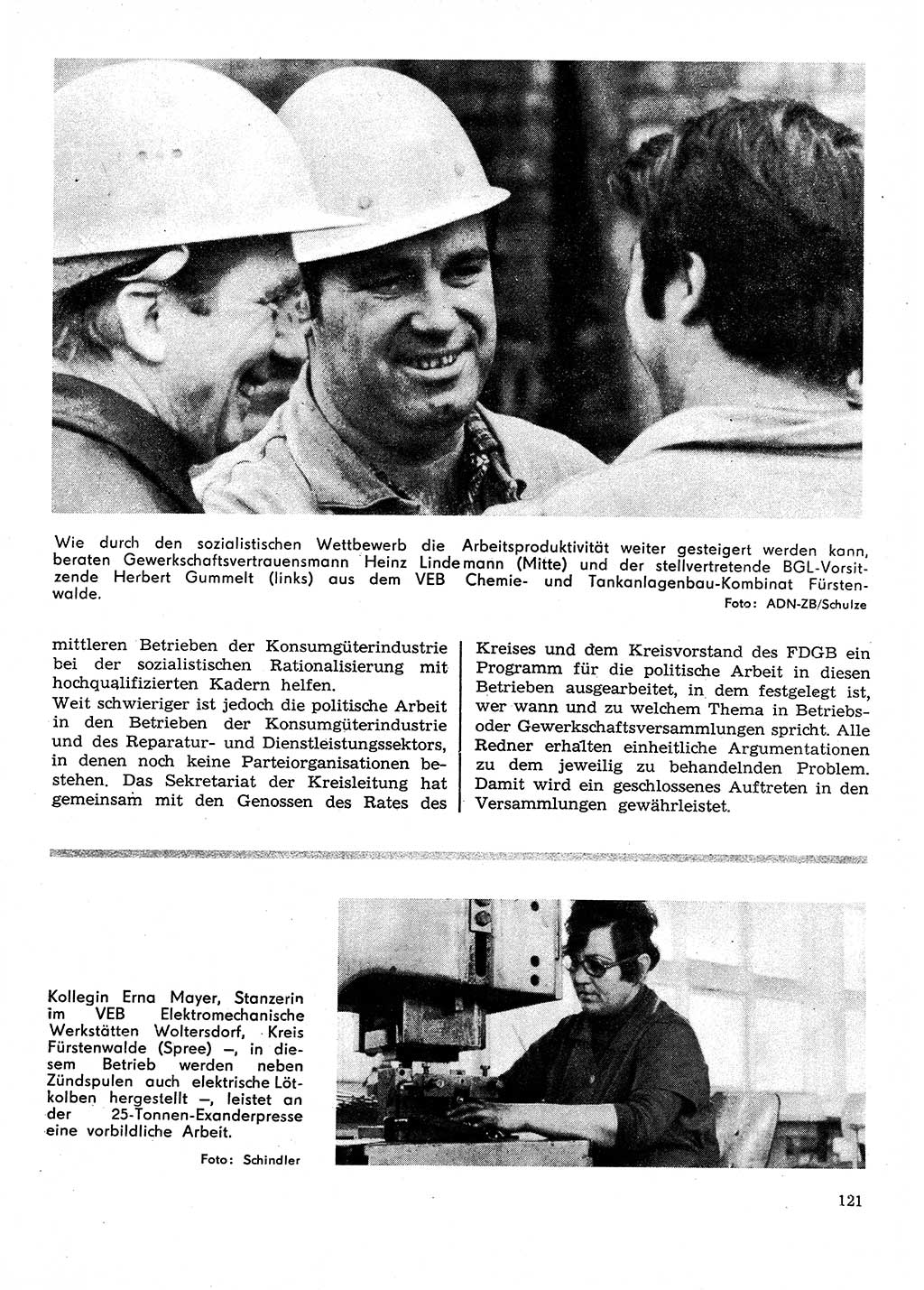 Neuer Weg (NW), Organ des Zentralkomitees (ZK) der SED (Sozialistische Einheitspartei Deutschlands) für Fragen des Parteilebens, 28. Jahrgang [Deutsche Demokratische Republik (DDR)] 1973, Seite 121 (NW ZK SED DDR 1973, S. 121)