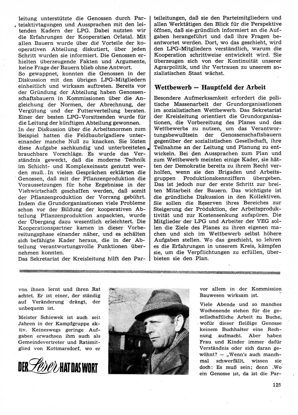 Neuer Weg (NW), Organ des Zentralkomitees (ZK) der SED (Sozialistische Einheitspartei Deutschlands) für Fragen des Parteilebens, 28. Jahrgang [Deutsche Demokratische Republik (DDR)] 1973, Seite 125 (NW ZK SED DDR 1973, S. 125)
