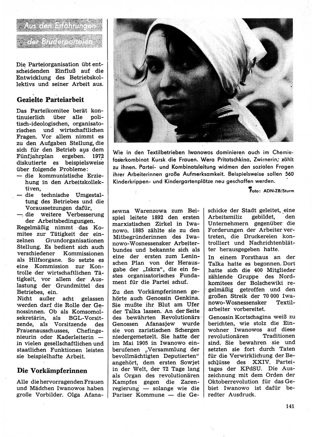 Neuer Weg (NW), Organ des Zentralkomitees (ZK) der SED (Sozialistische Einheitspartei Deutschlands) für Fragen des Parteilebens, 28. Jahrgang [Deutsche Demokratische Republik (DDR)] 1973, Seite 141 (NW ZK SED DDR 1973, S. 141)
