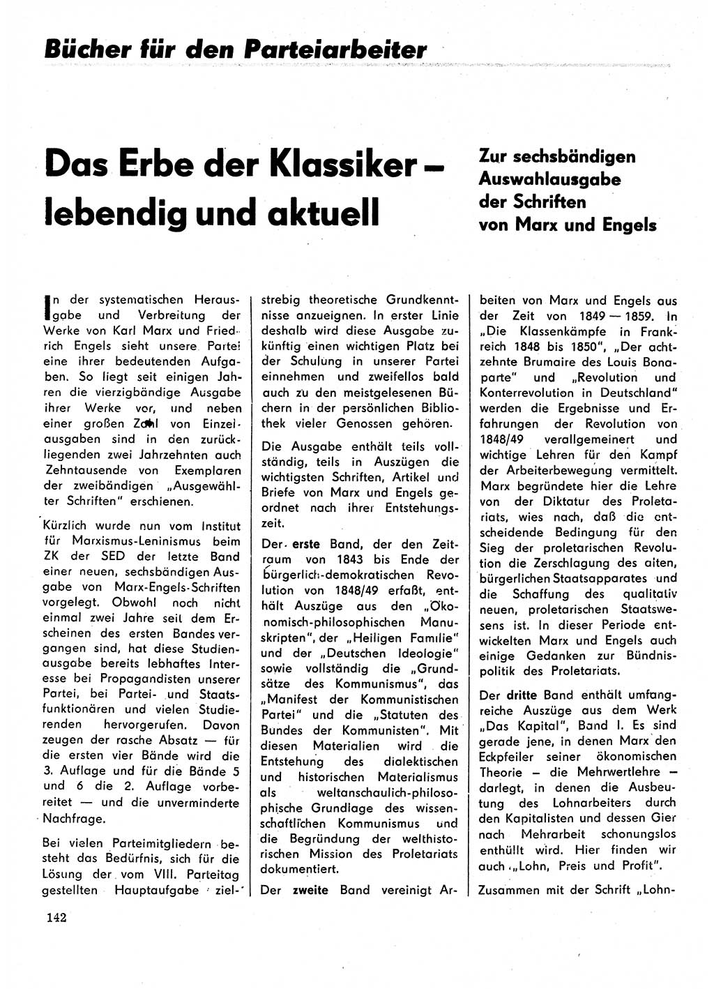 Neuer Weg (NW), Organ des Zentralkomitees (ZK) der SED (Sozialistische Einheitspartei Deutschlands) für Fragen des Parteilebens, 28. Jahrgang [Deutsche Demokratische Republik (DDR)] 1973, Seite 142 (NW ZK SED DDR 1973, S. 142)
