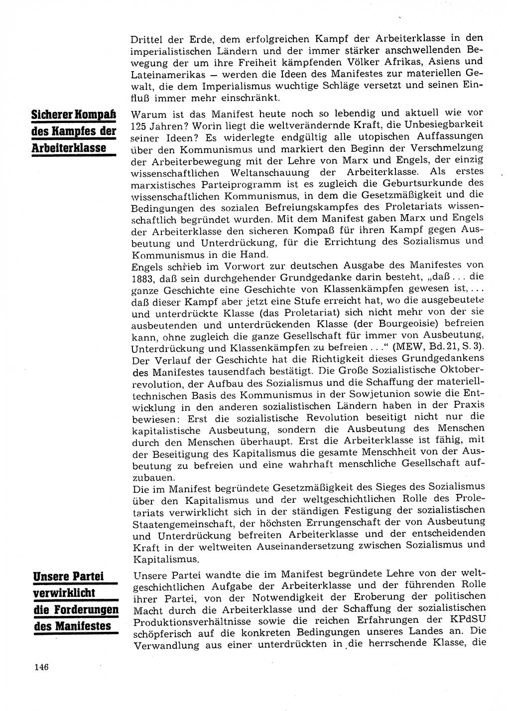 Neuer Weg (NW), Organ des Zentralkomitees (ZK) der SED (Sozialistische Einheitspartei Deutschlands) für Fragen des Parteilebens, 28. Jahrgang [Deutsche Demokratische Republik (DDR)] 1973, Seite 146 (NW ZK SED DDR 1973, S. 146)