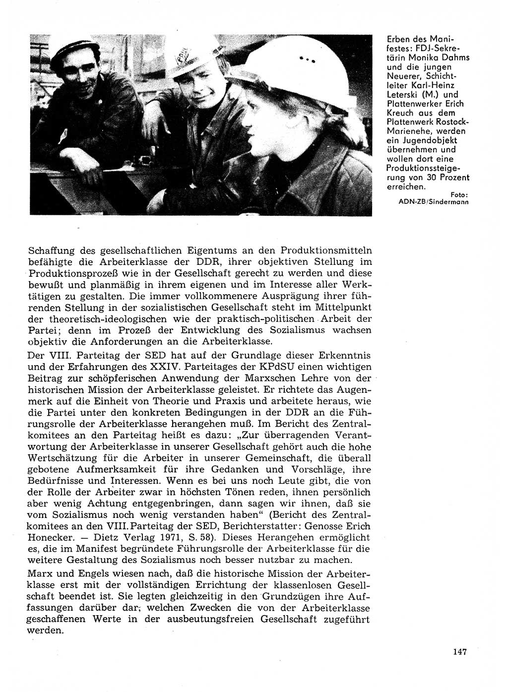Neuer Weg (NW), Organ des Zentralkomitees (ZK) der SED (Sozialistische Einheitspartei Deutschlands) für Fragen des Parteilebens, 28. Jahrgang [Deutsche Demokratische Republik (DDR)] 1973, Seite 147 (NW ZK SED DDR 1973, S. 147)