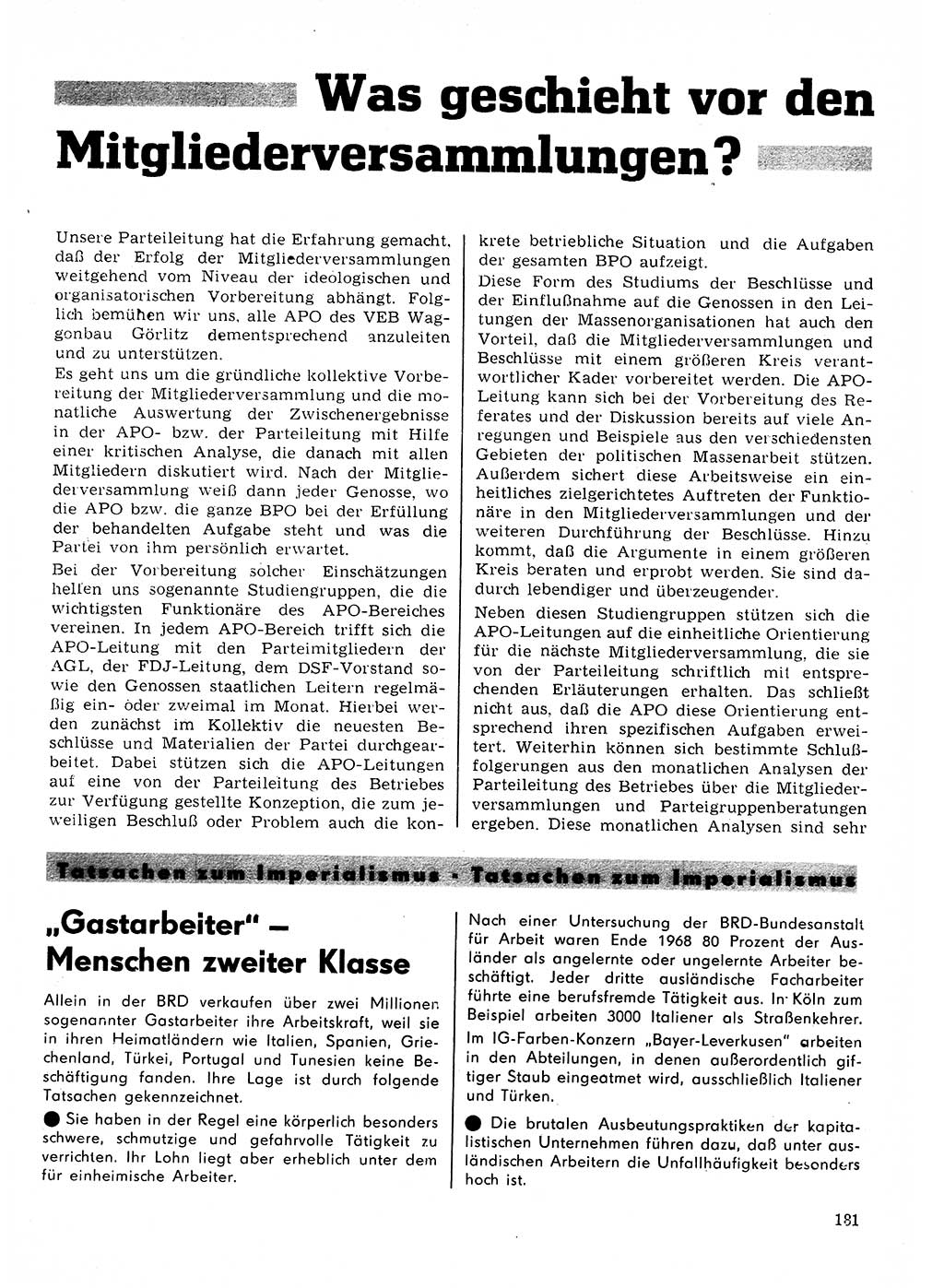 Neuer Weg (NW), Organ des Zentralkomitees (ZK) der SED (Sozialistische Einheitspartei Deutschlands) für Fragen des Parteilebens, 28. Jahrgang [Deutsche Demokratische Republik (DDR)] 1973, Seite 181 (NW ZK SED DDR 1973, S. 181)
