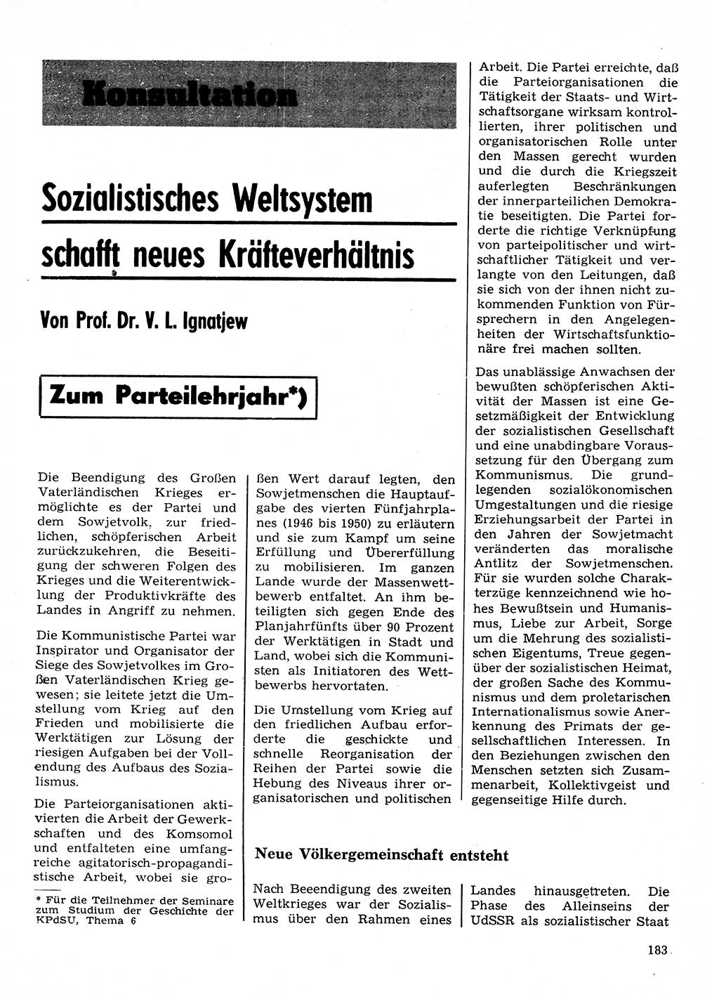 Neuer Weg (NW), Organ des Zentralkomitees (ZK) der SED (Sozialistische Einheitspartei Deutschlands) für Fragen des Parteilebens, 28. Jahrgang [Deutsche Demokratische Republik (DDR)] 1973, Seite 183 (NW ZK SED DDR 1973, S. 183)