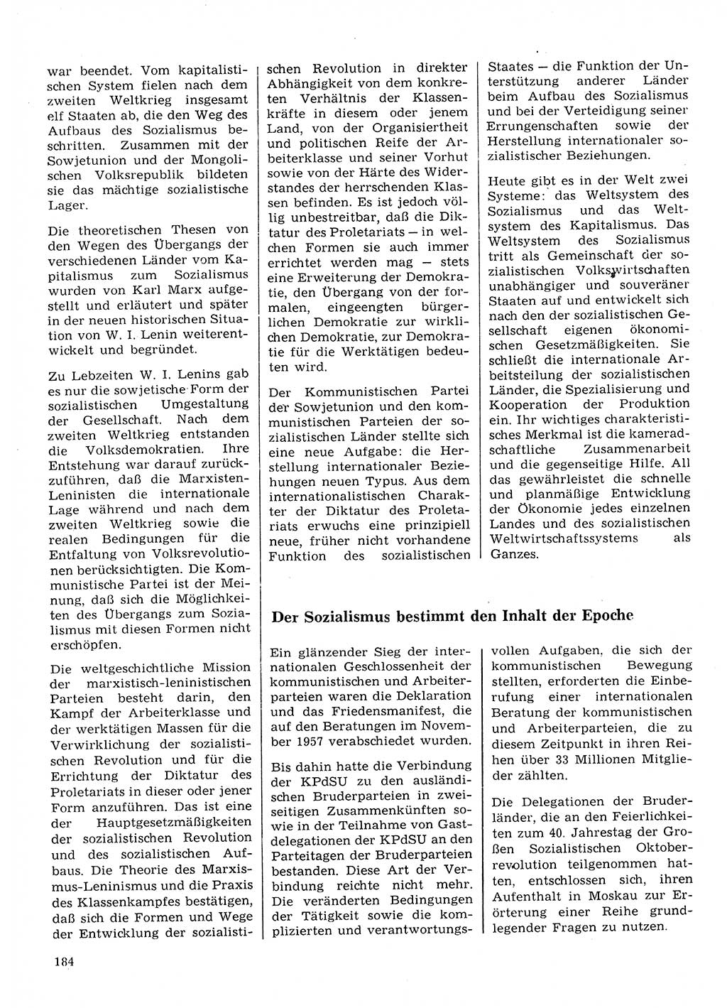 Neuer Weg (NW), Organ des Zentralkomitees (ZK) der SED (Sozialistische Einheitspartei Deutschlands) für Fragen des Parteilebens, 28. Jahrgang [Deutsche Demokratische Republik (DDR)] 1973, Seite 184 (NW ZK SED DDR 1973, S. 184)