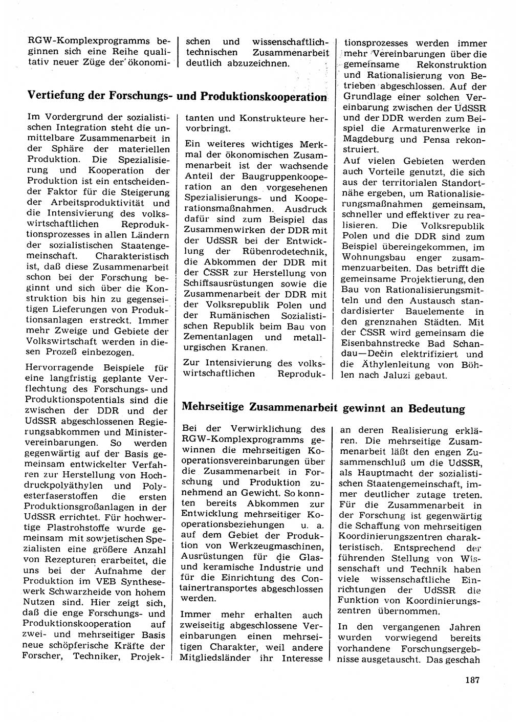 Neuer Weg (NW), Organ des Zentralkomitees (ZK) der SED (Sozialistische Einheitspartei Deutschlands) für Fragen des Parteilebens, 28. Jahrgang [Deutsche Demokratische Republik (DDR)] 1973, Seite 187 (NW ZK SED DDR 1973, S. 187)