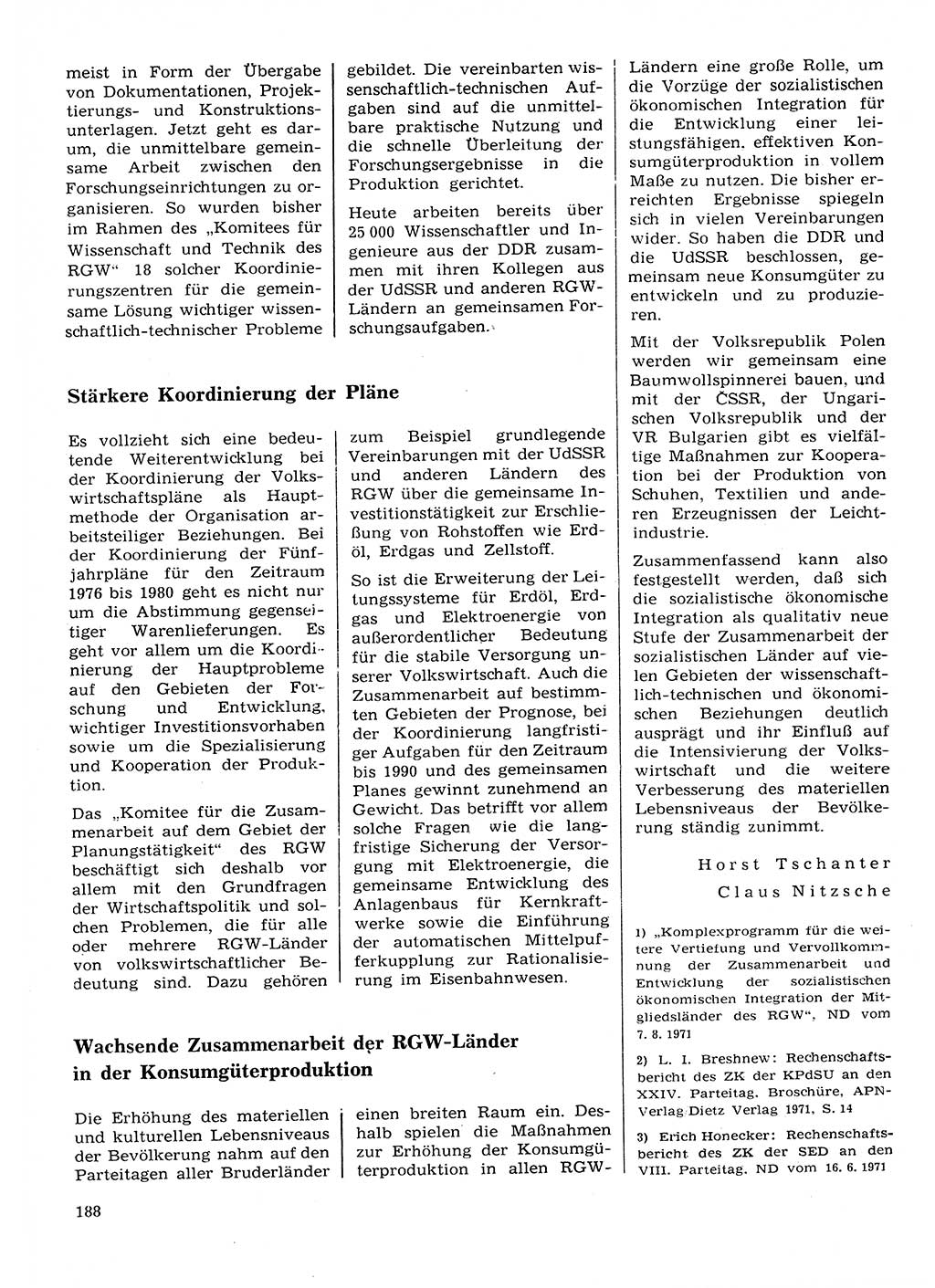 Neuer Weg (NW), Organ des Zentralkomitees (ZK) der SED (Sozialistische Einheitspartei Deutschlands) für Fragen des Parteilebens, 28. Jahrgang [Deutsche Demokratische Republik (DDR)] 1973, Seite 188 (NW ZK SED DDR 1973, S. 188)