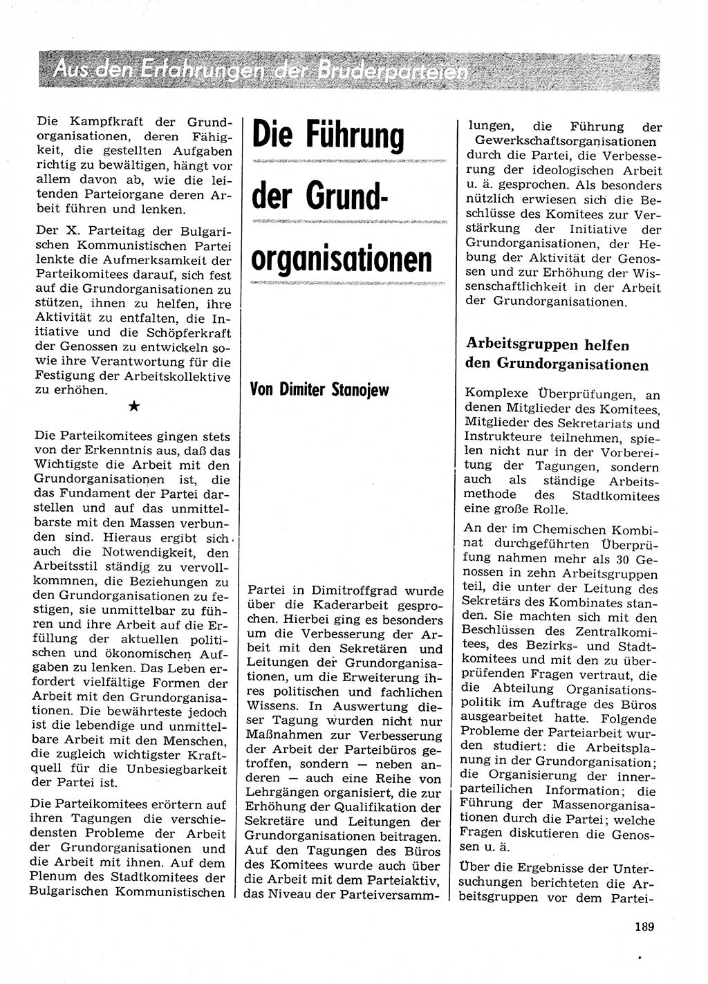 Neuer Weg (NW), Organ des Zentralkomitees (ZK) der SED (Sozialistische Einheitspartei Deutschlands) für Fragen des Parteilebens, 28. Jahrgang [Deutsche Demokratische Republik (DDR)] 1973, Seite 189 (NW ZK SED DDR 1973, S. 189)