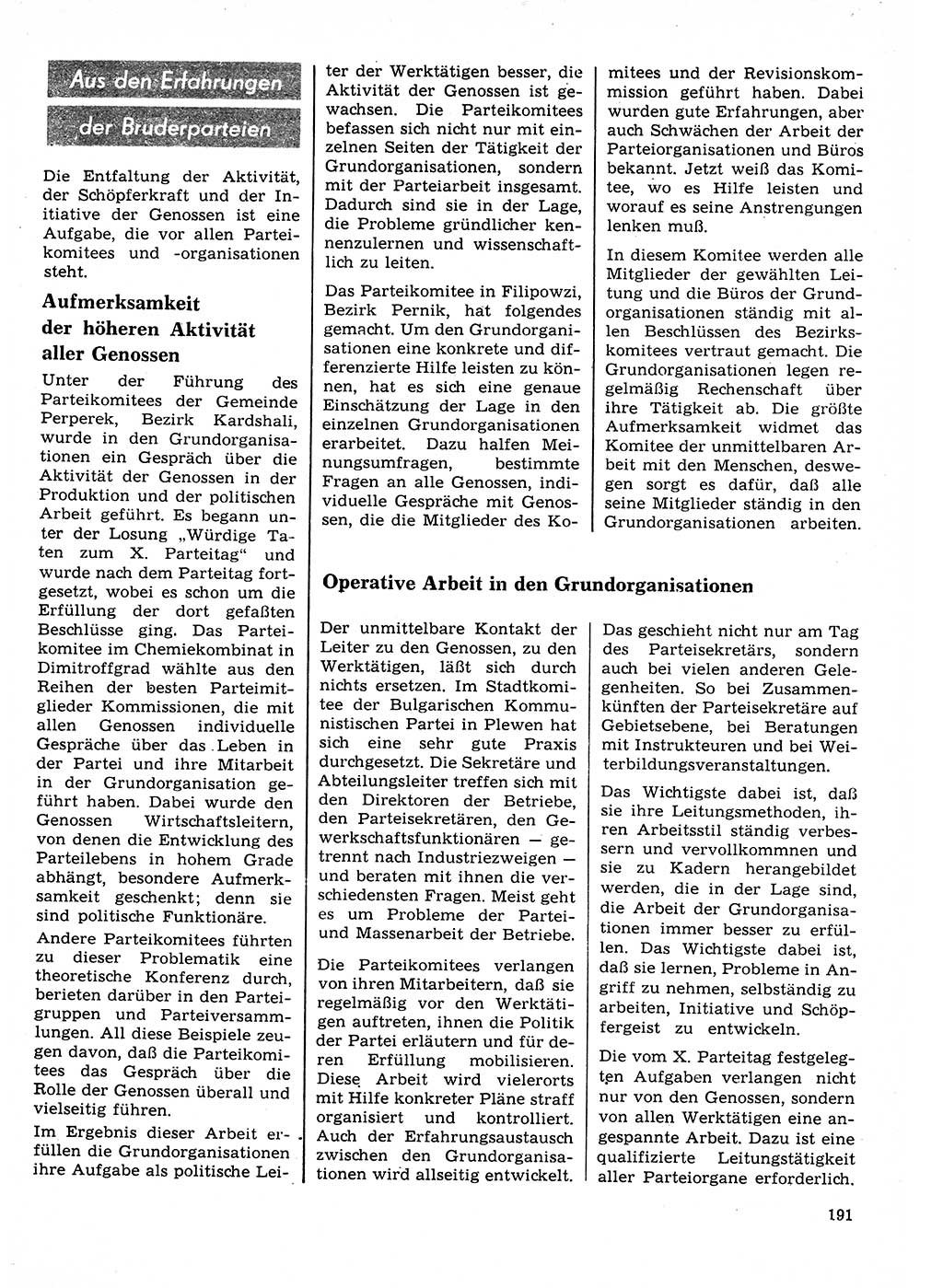 Neuer Weg (NW), Organ des Zentralkomitees (ZK) der SED (Sozialistische Einheitspartei Deutschlands) für Fragen des Parteilebens, 28. Jahrgang [Deutsche Demokratische Republik (DDR)] 1973, Seite 191 (NW ZK SED DDR 1973, S. 191)