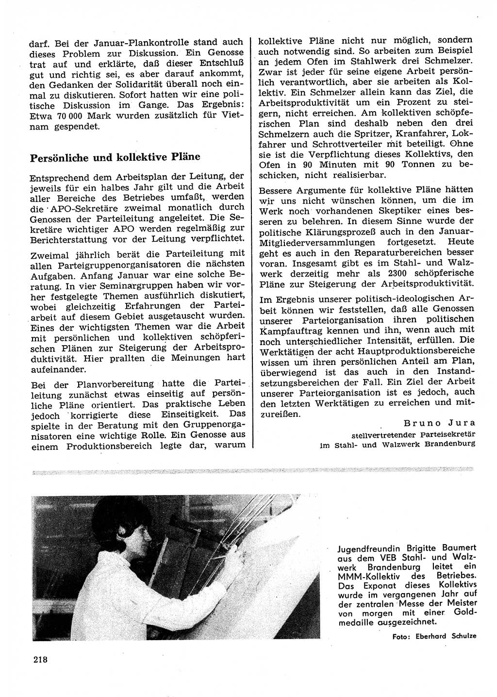 Neuer Weg (NW), Organ des Zentralkomitees (ZK) der SED (Sozialistische Einheitspartei Deutschlands) für Fragen des Parteilebens, 28. Jahrgang [Deutsche Demokratische Republik (DDR)] 1973, Seite 218 (NW ZK SED DDR 1973, S. 218)