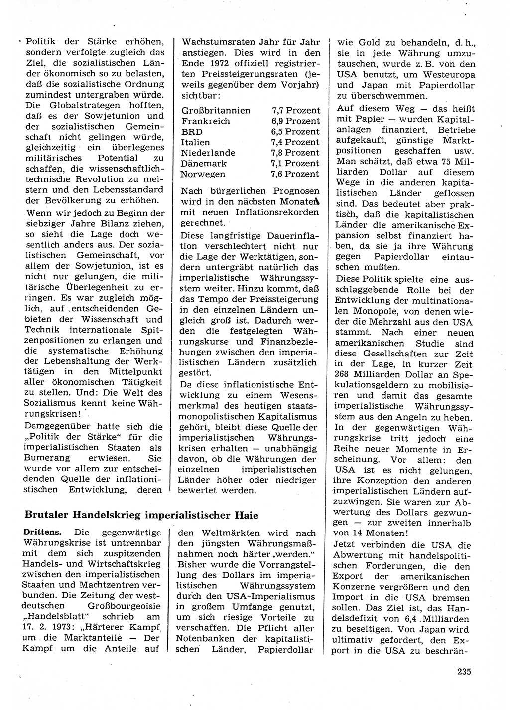 Neuer Weg (NW), Organ des Zentralkomitees (ZK) der SED (Sozialistische Einheitspartei Deutschlands) für Fragen des Parteilebens, 28. Jahrgang [Deutsche Demokratische Republik (DDR)] 1973, Seite 235 (NW ZK SED DDR 1973, S. 235)