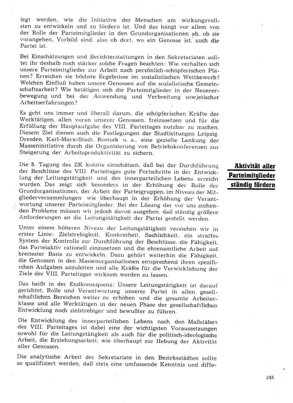 Neuer Weg (NW), Organ des Zentralkomitees (ZK) der SED (Sozialistische Einheitspartei Deutschlands) für Fragen des Parteilebens, 28. Jahrgang [Deutsche Demokratische Republik (DDR)] 1973, Seite 245 (NW ZK SED DDR 1973, S. 245)