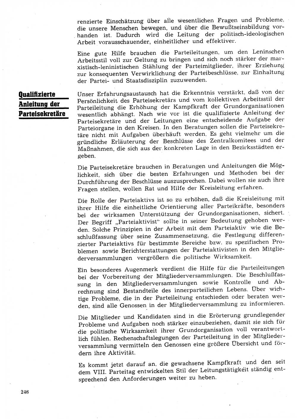 Neuer Weg (NW), Organ des Zentralkomitees (ZK) der SED (Sozialistische Einheitspartei Deutschlands) für Fragen des Parteilebens, 28. Jahrgang [Deutsche Demokratische Republik (DDR)] 1973, Seite 246 (NW ZK SED DDR 1973, S. 246)