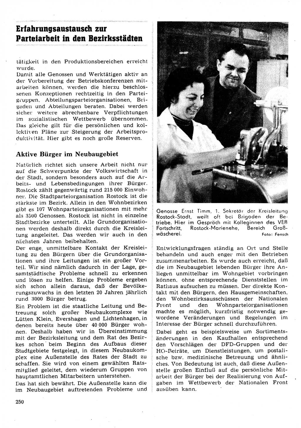 Neuer Weg (NW), Organ des Zentralkomitees (ZK) der SED (Sozialistische Einheitspartei Deutschlands) für Fragen des Parteilebens, 28. Jahrgang [Deutsche Demokratische Republik (DDR)] 1973, Seite 250 (NW ZK SED DDR 1973, S. 250)