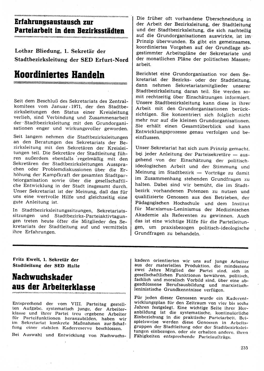 Neuer Weg (NW), Organ des Zentralkomitees (ZK) der SED (Sozialistische Einheitspartei Deutschlands) für Fragen des Parteilebens, 28. Jahrgang [Deutsche Demokratische Republik (DDR)] 1973, Seite 255 (NW ZK SED DDR 1973, S. 255)
