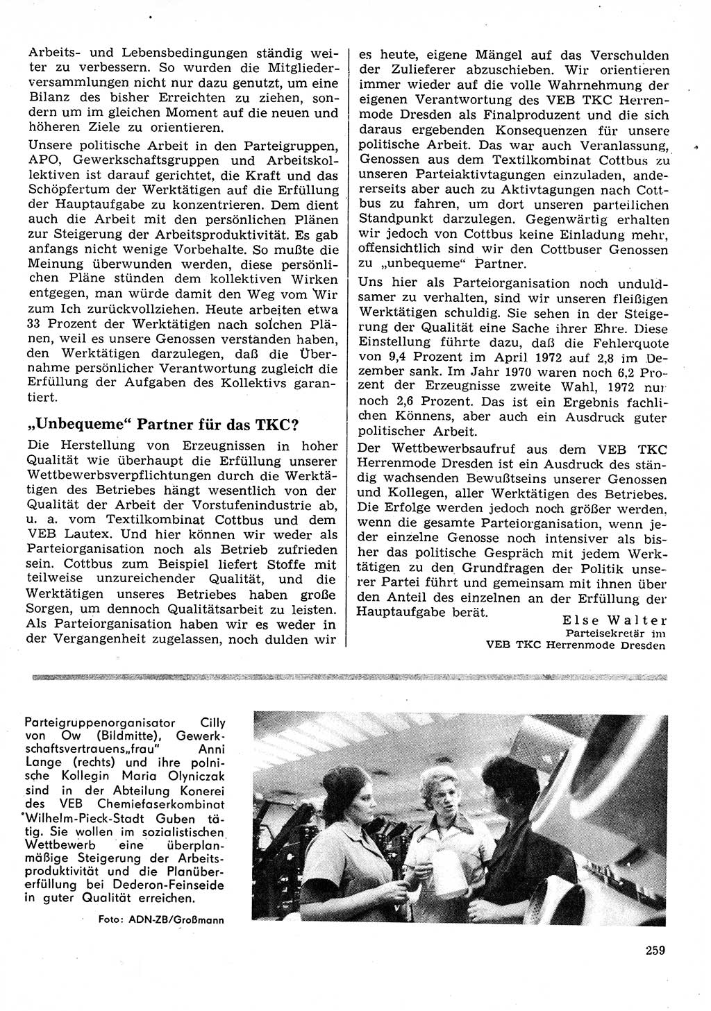 Neuer Weg (NW), Organ des Zentralkomitees (ZK) der SED (Sozialistische Einheitspartei Deutschlands) für Fragen des Parteilebens, 28. Jahrgang [Deutsche Demokratische Republik (DDR)] 1973, Seite 259 (NW ZK SED DDR 1973, S. 259)