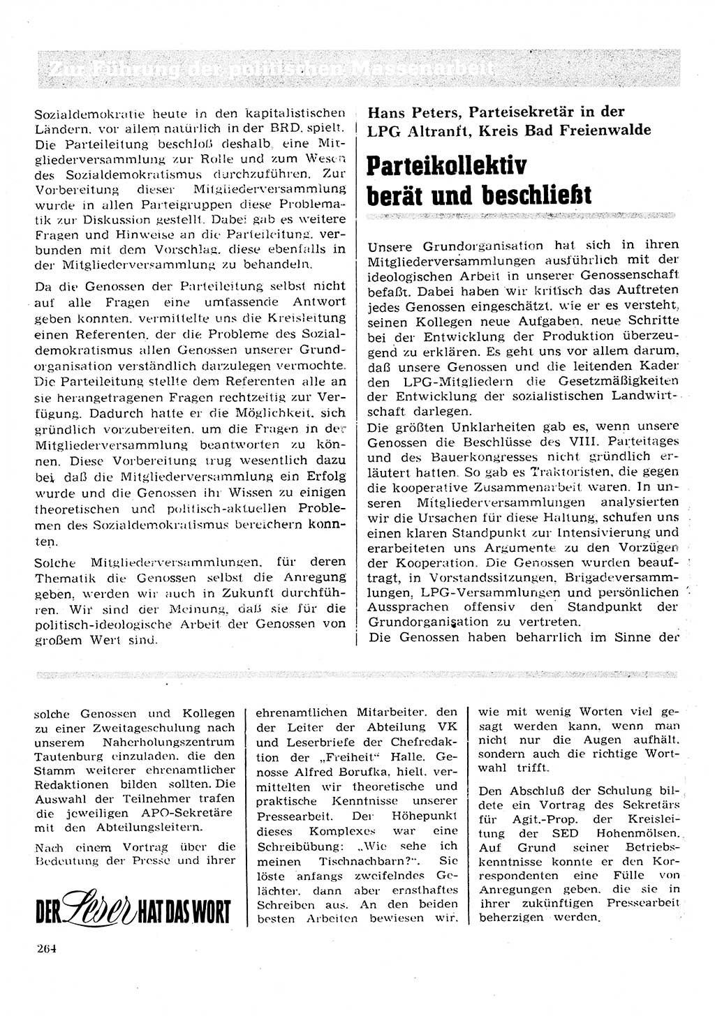 Neuer Weg (NW), Organ des Zentralkomitees (ZK) der SED (Sozialistische Einheitspartei Deutschlands) für Fragen des Parteilebens, 28. Jahrgang [Deutsche Demokratische Republik (DDR)] 1973, Seite 264 (NW ZK SED DDR 1973, S. 264)