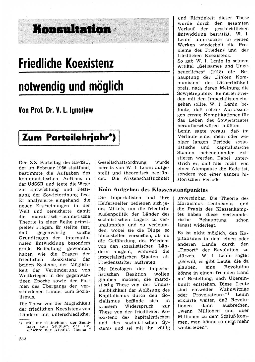 Neuer Weg (NW), Organ des Zentralkomitees (ZK) der SED (Sozialistische Einheitspartei Deutschlands) für Fragen des Parteilebens, 28. Jahrgang [Deutsche Demokratische Republik (DDR)] 1973, Seite 282 (NW ZK SED DDR 1973, S. 282)