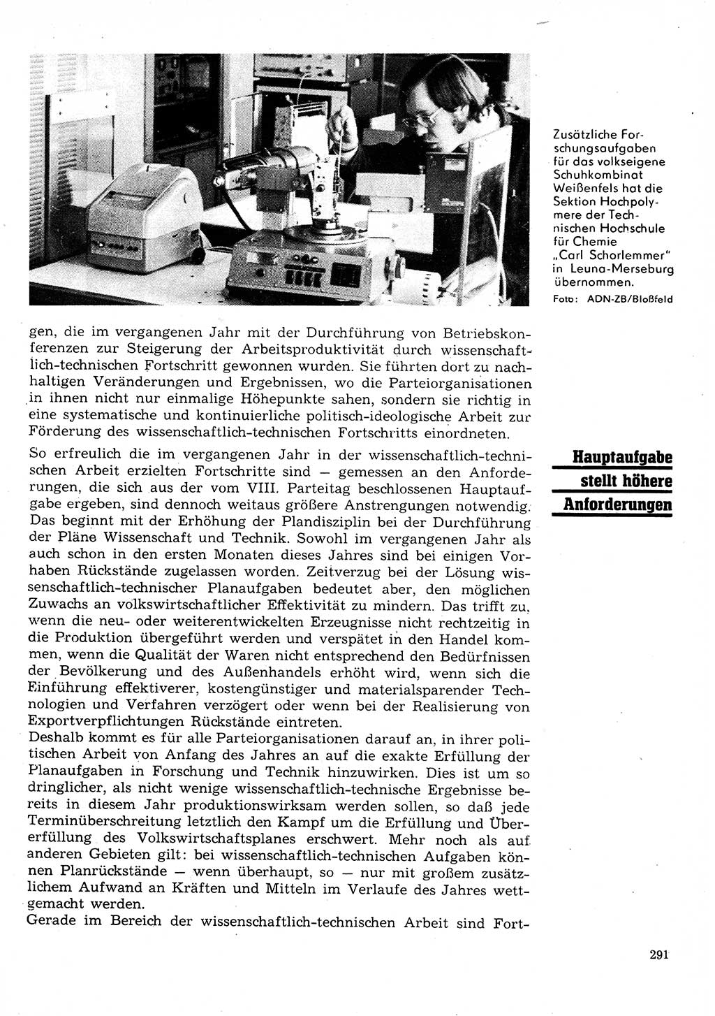 Neuer Weg (NW), Organ des Zentralkomitees (ZK) der SED (Sozialistische Einheitspartei Deutschlands) für Fragen des Parteilebens, 28. Jahrgang [Deutsche Demokratische Republik (DDR)] 1973, Seite 291 (NW ZK SED DDR 1973, S. 291)